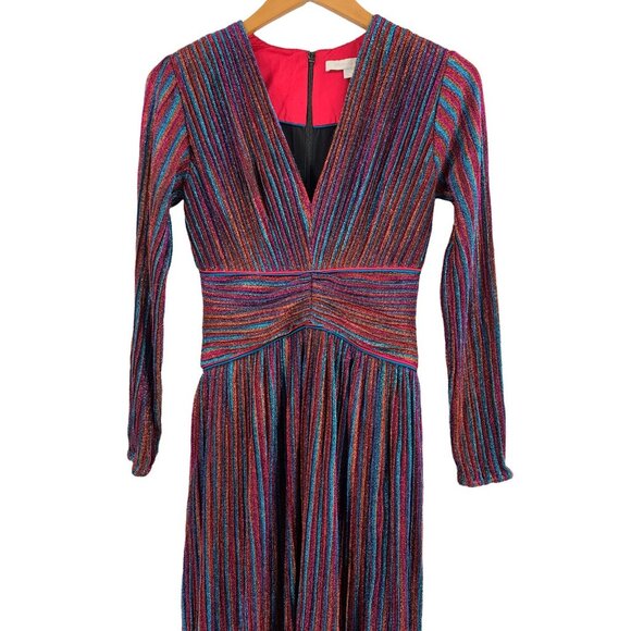 Jonathan Simkhai Rainbow Metallic Stripe Gown Size 4 Evening Formal - Picture 6 of 9